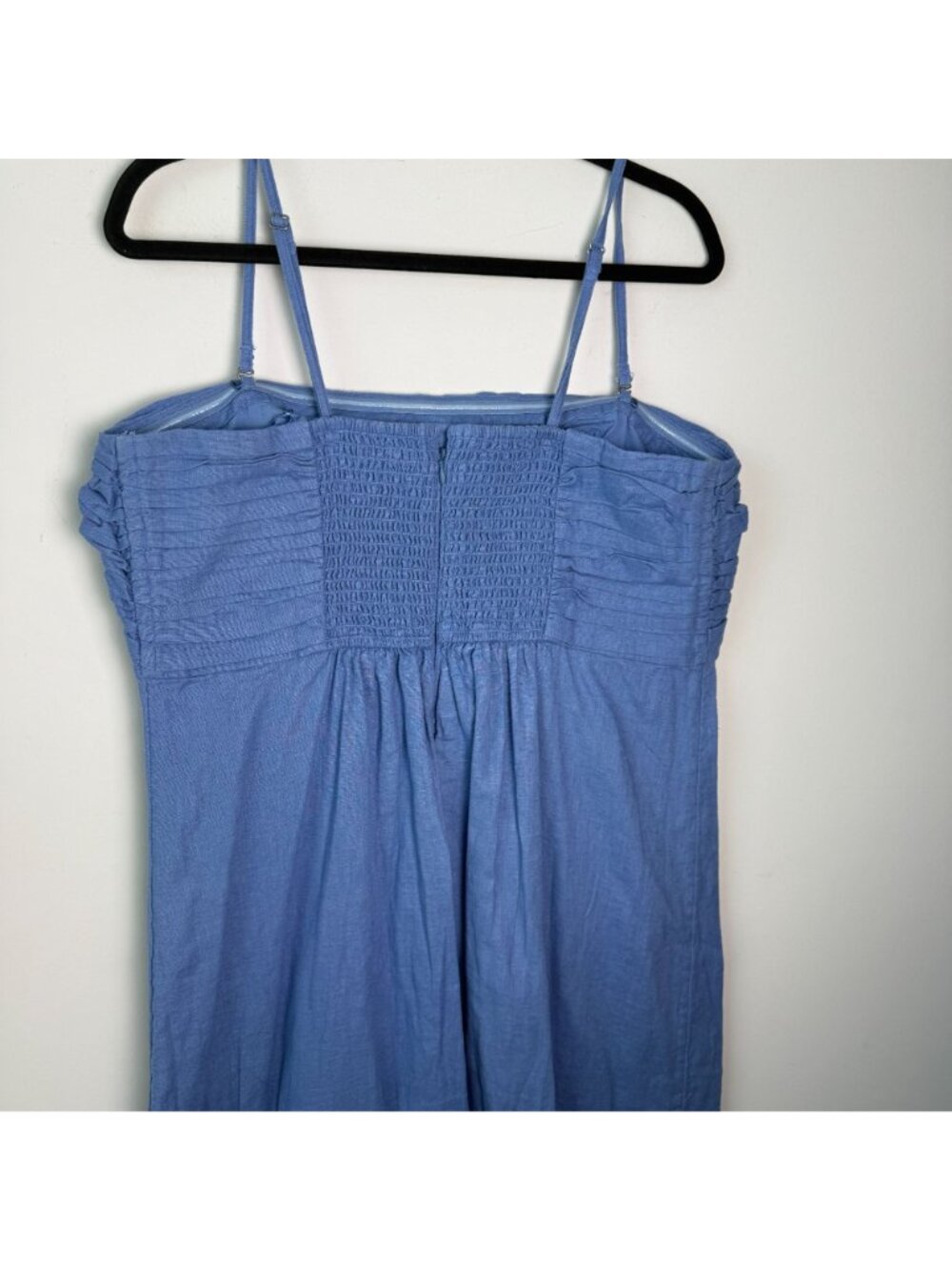Abercrombie & Fitch Emerson Linen Cotton Blend Maxi Dress Blue XL Preppy Coastal - Picture 11 of 12